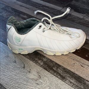 K-Swiss White and Gray Athletic Sneakers